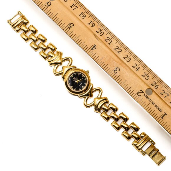 Vintage Givenchy Paris Women’s Quartz Watch – Gold-Tone Bracelet, Black Dial - Picture 2 of 5